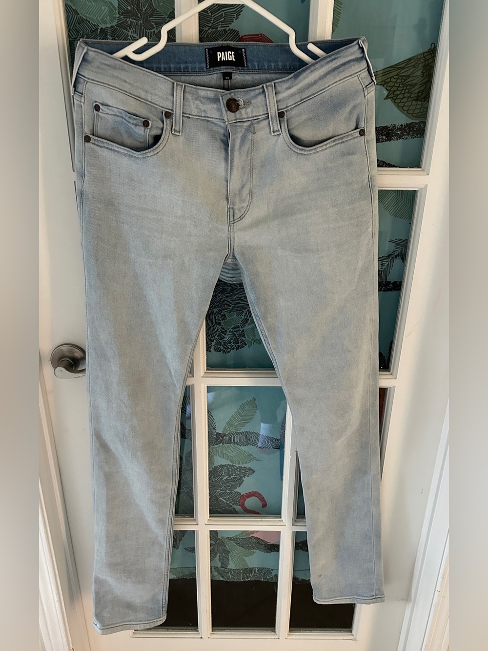 PAIGE Ladies Lennox Light Wash Straight leg Jeans